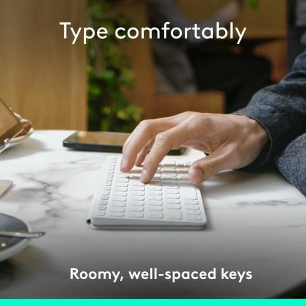 Bluetooth Tangentbord Logitech 920-013011 Qwerty Spanska Grå Vit/Grå - 8