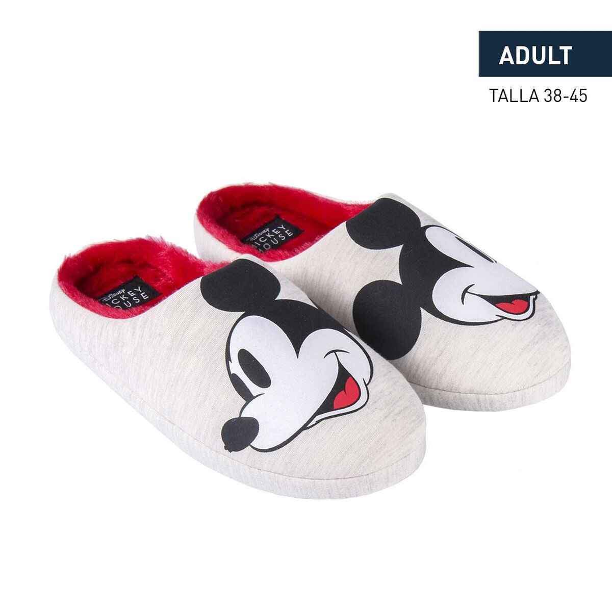 Hustofflor Mickey Mouse Ljusgrå