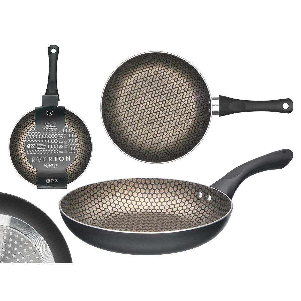 Non-stick-panna Kinvara Svart Aluminium Bakelit Induktionshäll 22 cm - 2