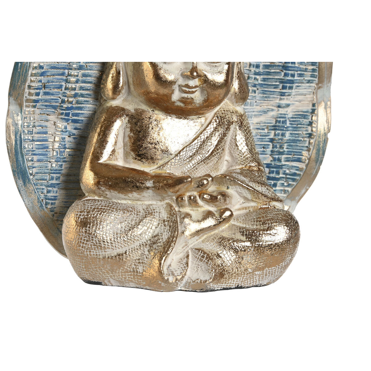 Prydnadsfigur DKD Home Decor 12,4 x 5,6 x 17,7 cm Blå Buddha Turkos Orientalisk Avskalad (2 antal) - 2