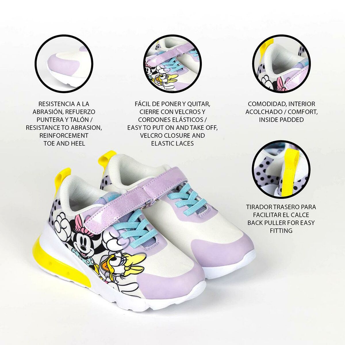 Sportskor med LED Minnie Mouse Lila - 14