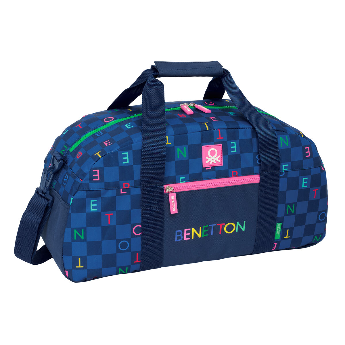 Sportväska Benetton Damero Marinblå 50 x 26 x 20 cm