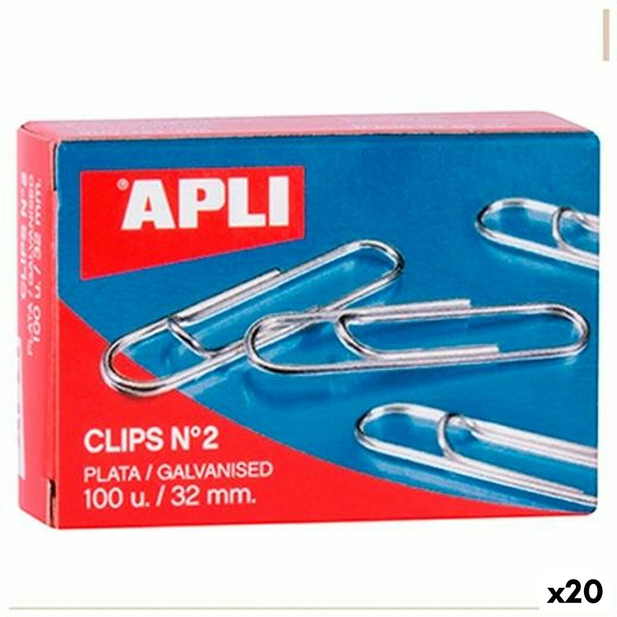 Gem Apli Nº 2 Silvrig Silver 32 mm (10 Delar) (20 antal)