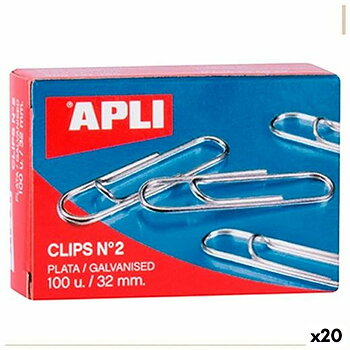 Gem Apli Nº 2 Silvrig Silver 32 mm (10 Delar) (20 antal)