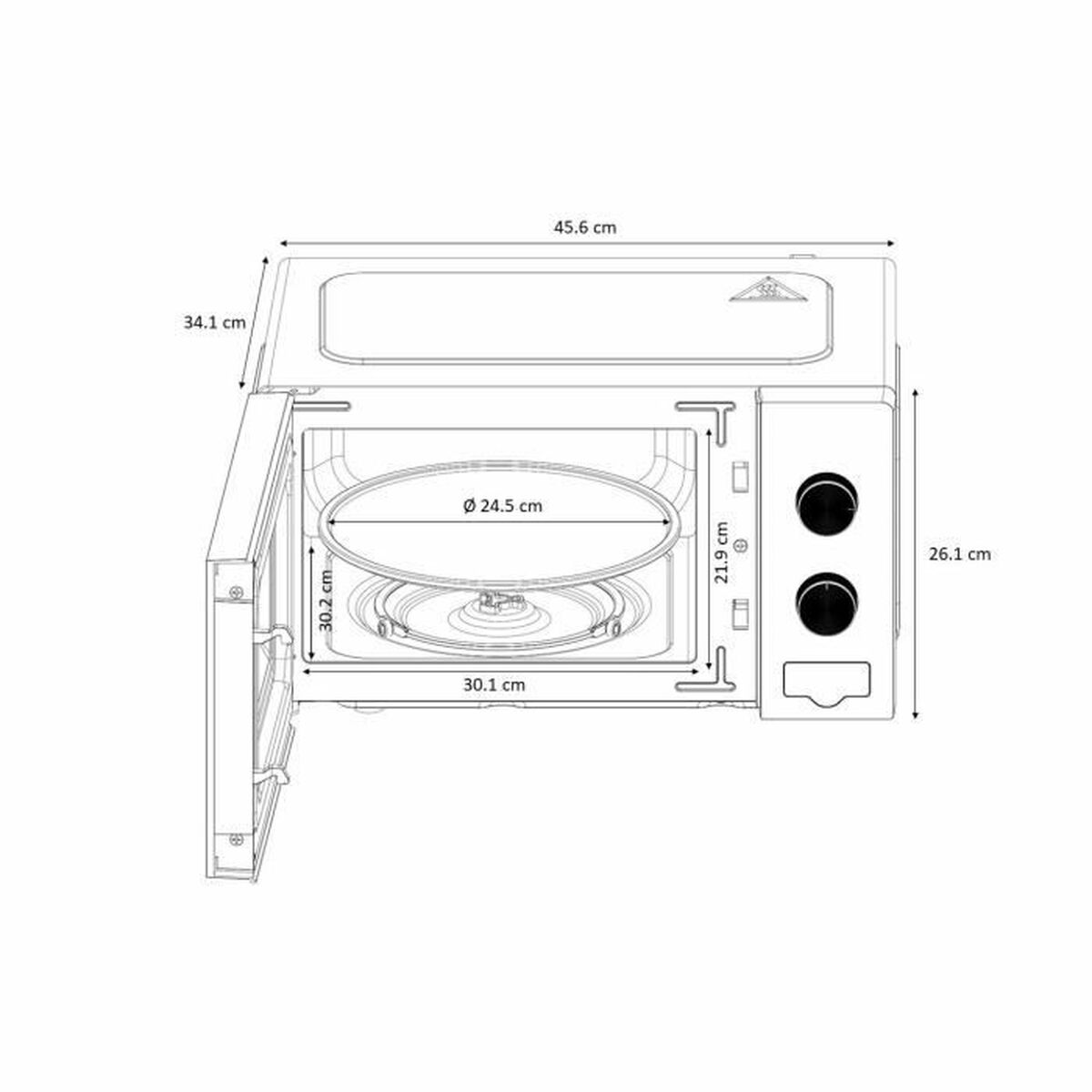 Mikrovågsugn med Grill Oceanic MO20B11 20 L 20 L - 6