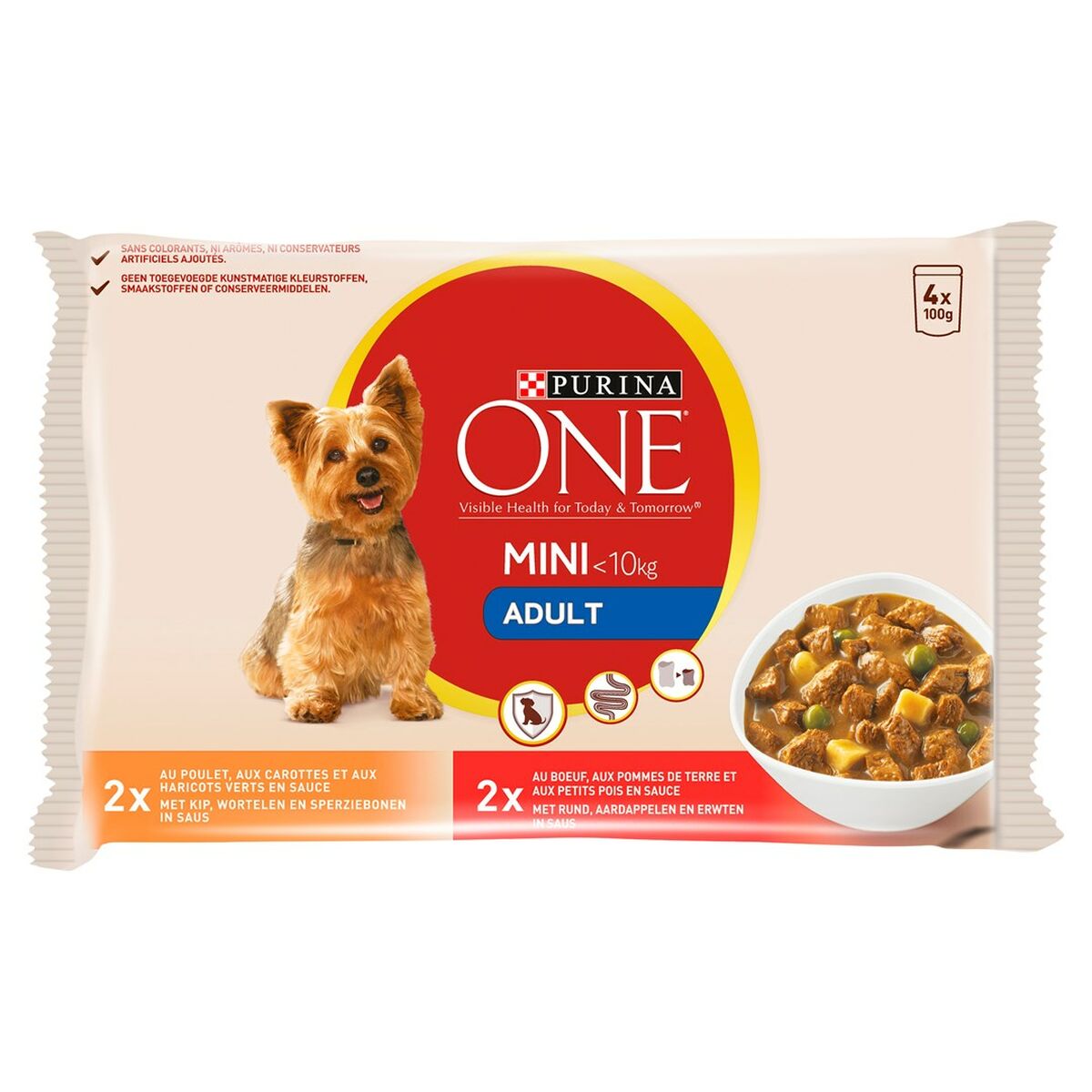 Våt mat Purina One Kyckling Kalvkött 4 x 100 g