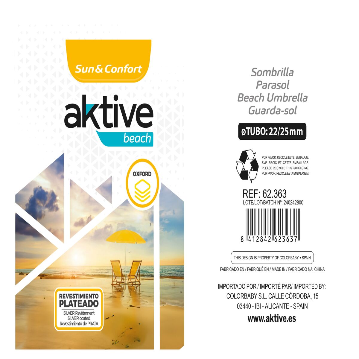 Paraply Aktive 220 x 200 x 220 cm (6 antal) - 15
