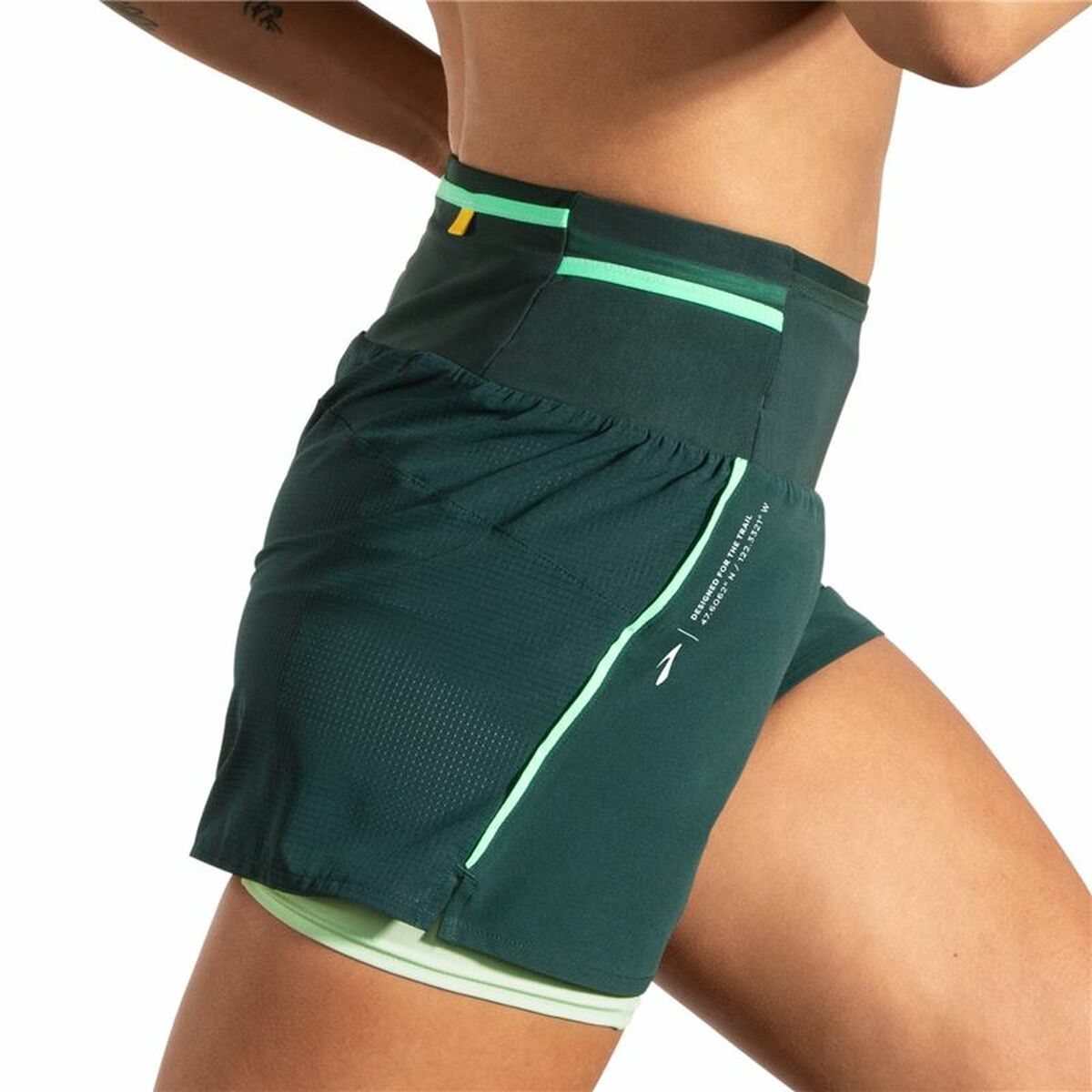 Sportshorts för kvinnor Brooks High Point 3" 2-in-1 2.0 Grön - 3
