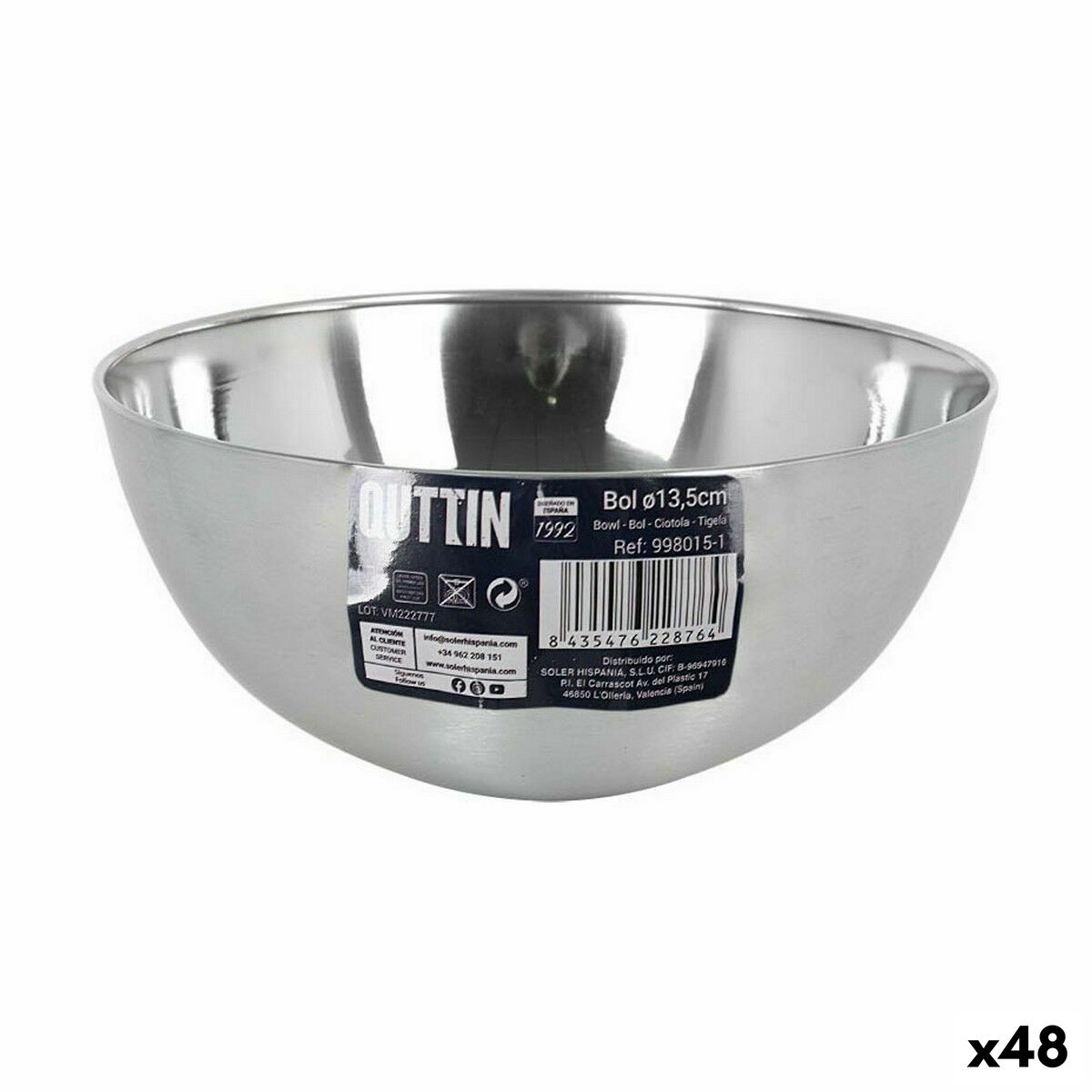 Skål Quttin Stål Ø 13 x 6,2 cm (48 antal)