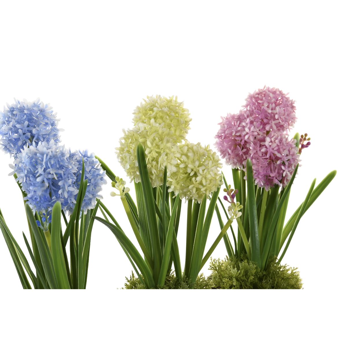 Dekorativ växt DKD Home Decor Skum Blå Rosa Gul polypropen 15 x 15 x 30 cm (3 Delar) - 5