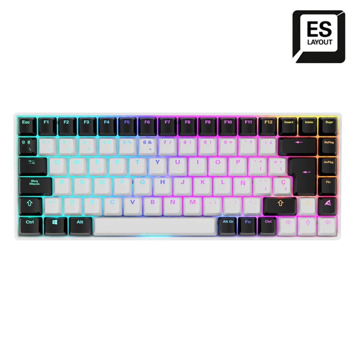 Tangentbord Sharkoon Vit Qwerty Spanska QWERTY - 2