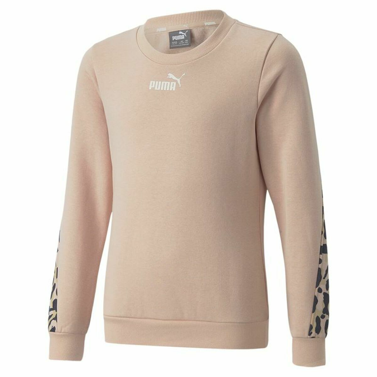 Tröja utan luva, Flickor Puma Alpha Crew Neck Beige Leopard Rosa - 12