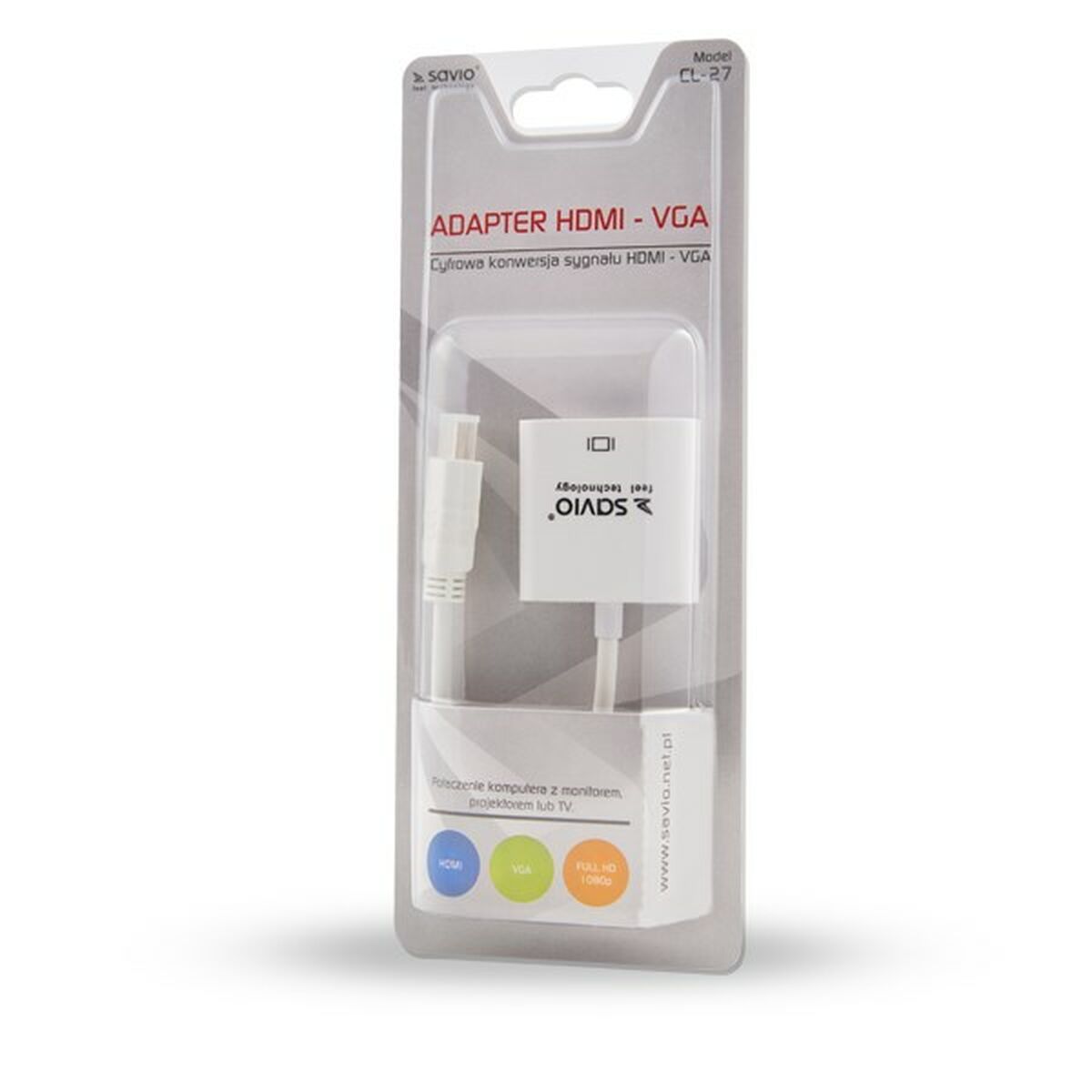 Adapter HDMI till VGA Savio CL-27 Vit - 2