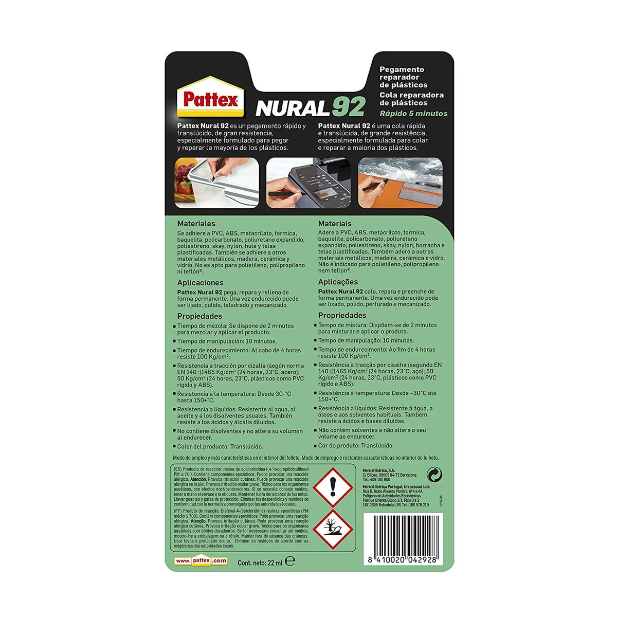 Omedelbar vidhäftning Pattex Nural 92 22 ml - 7