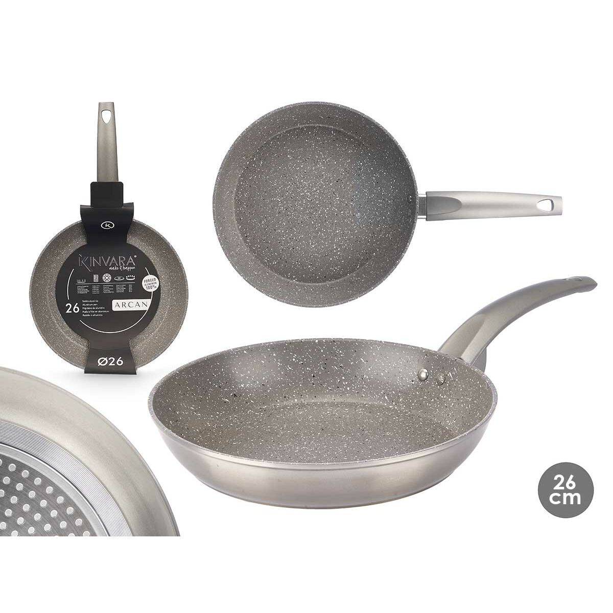 Non-stick-panna Kinvara Silvrig Aluminium Induktionshäll