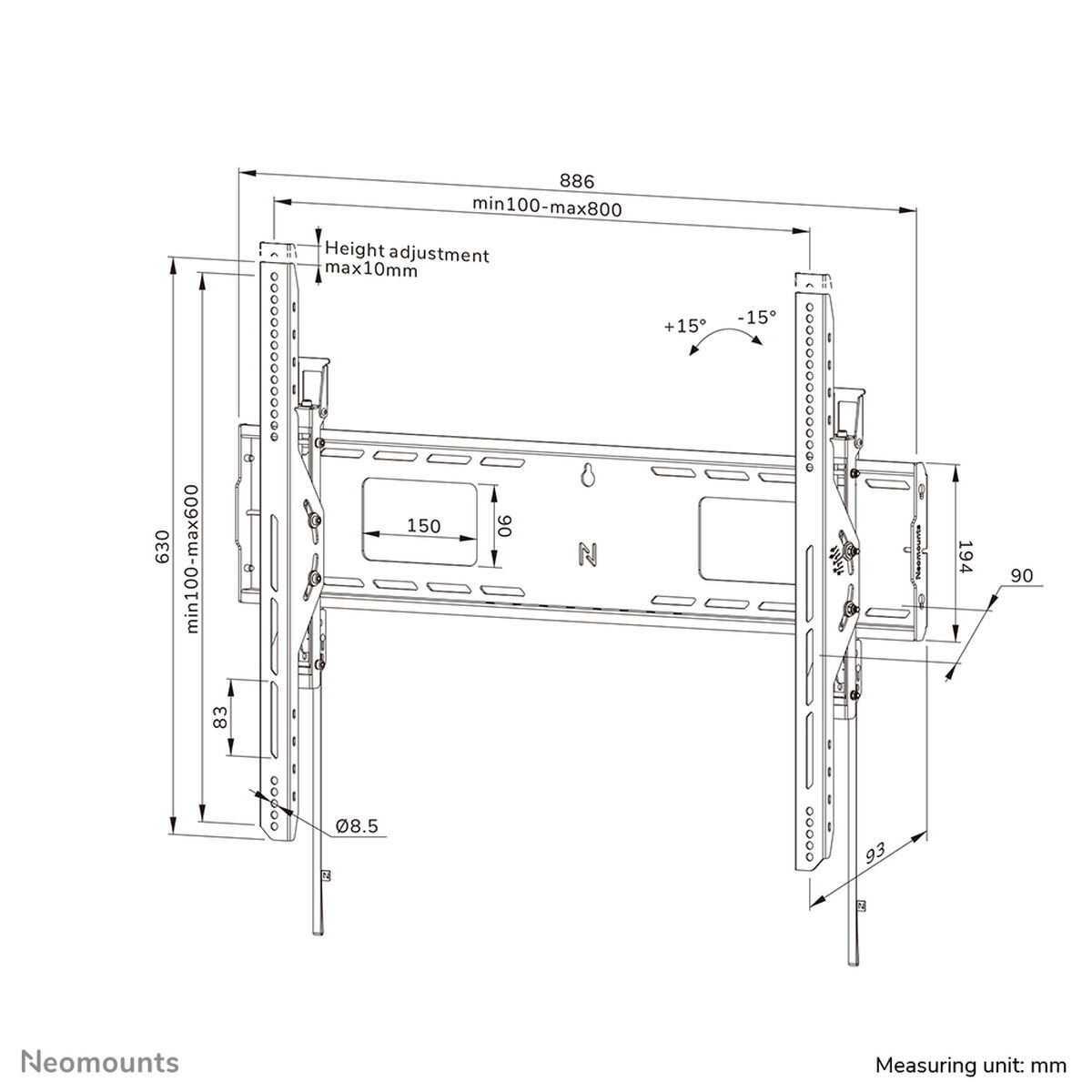 TV-fäste Neomounts WL35-750BL18 43" - 2