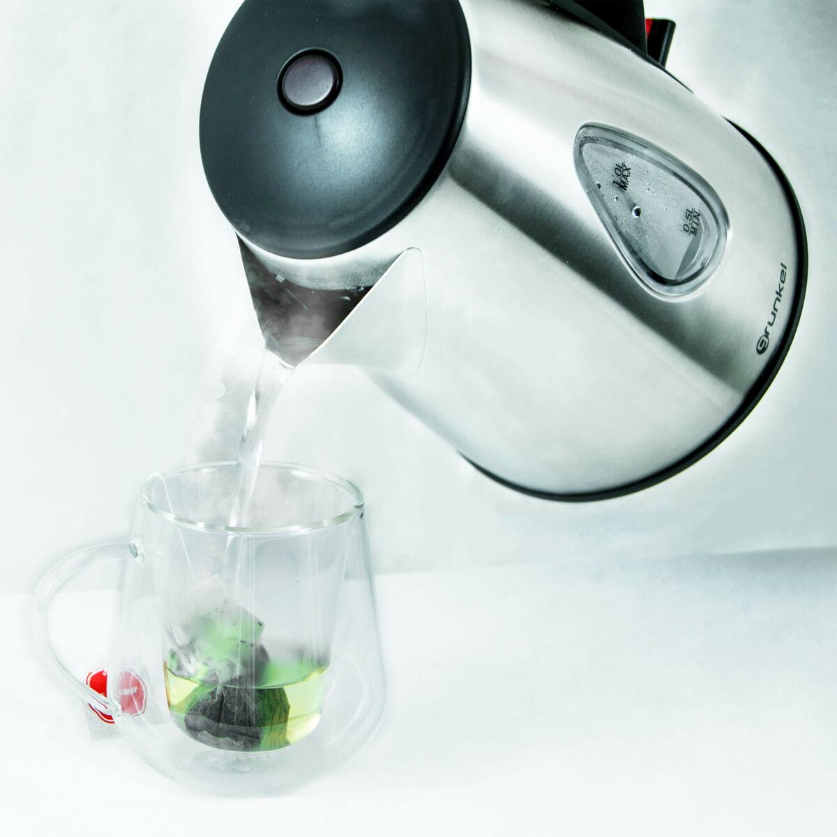 Vattenkokare Grunkel 1 L Silvrig Rostfritt stål 2200 W - 4