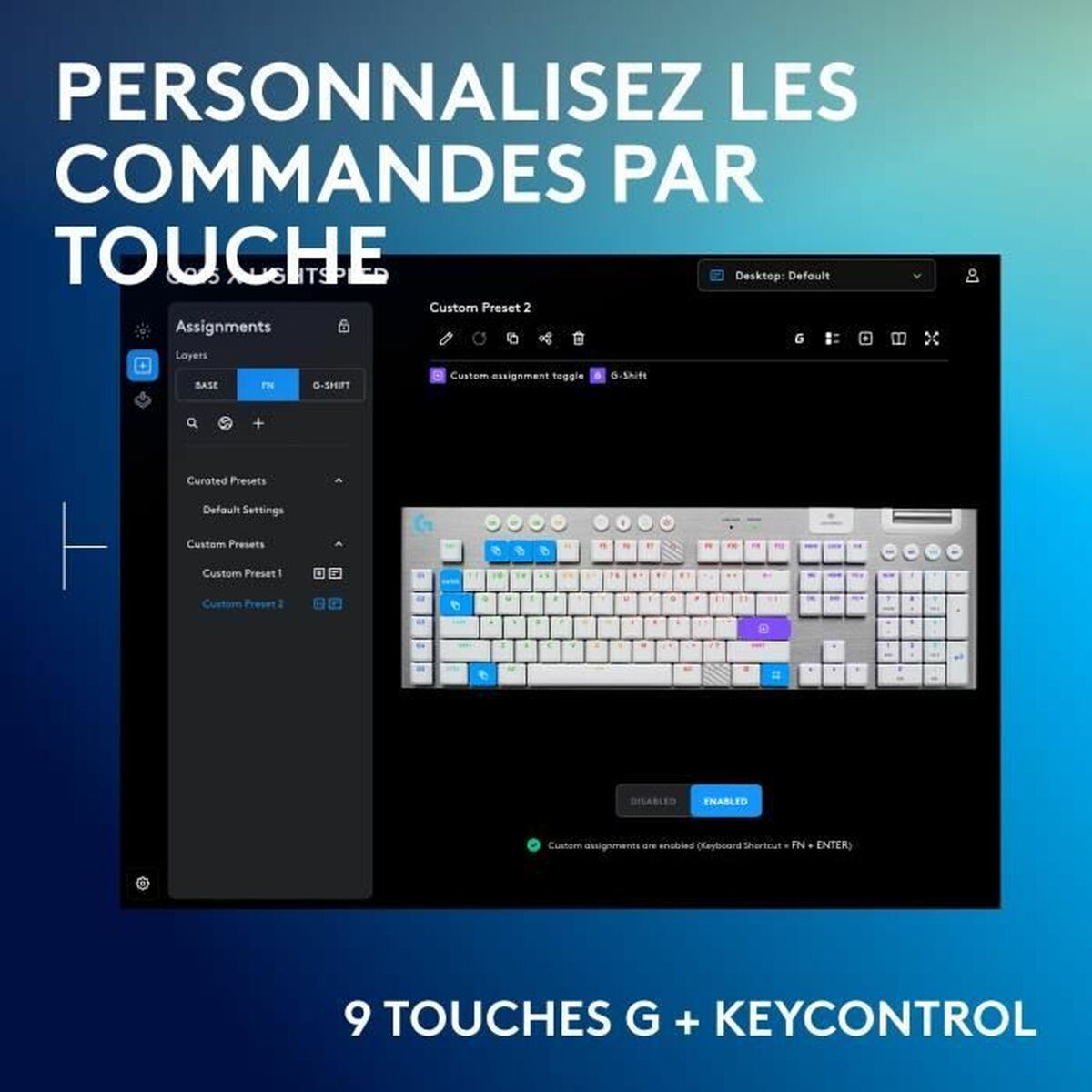 Trådlöst Tangentbord Logitech G915 X Vit AZERTY - 4
