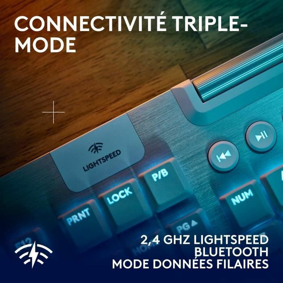 Trådlöst Tangentbord Logitech G915 X Vit AZERTY - 5