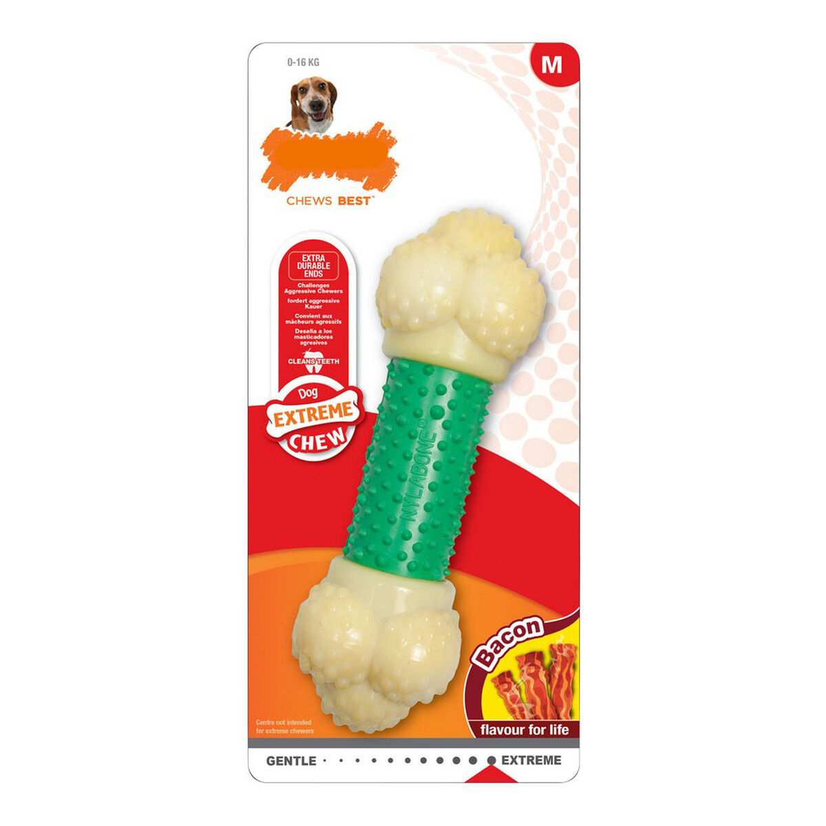 Tuggleksak för hundar Nylabone Extreme Chew Double Action Bacon Mint 2 i 1 Gummi Storlek XL Nylon - 2