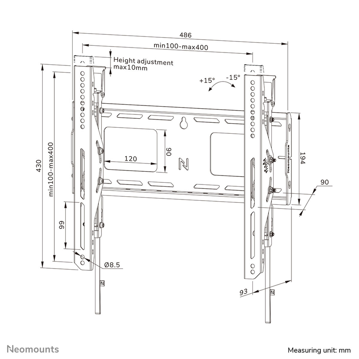 TV-fäste Neomounts WL35-750BL14 32" 75" 100 kg - 2