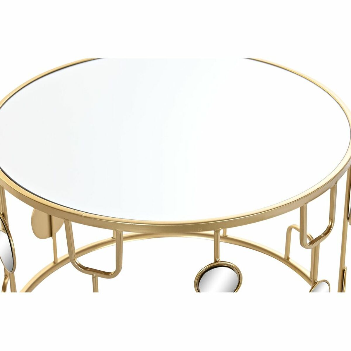 Set om 2 bord DKD Home Decor Speglar Gyllene Metall (80 x 80 x 45 cm) (2 pcs) - 3