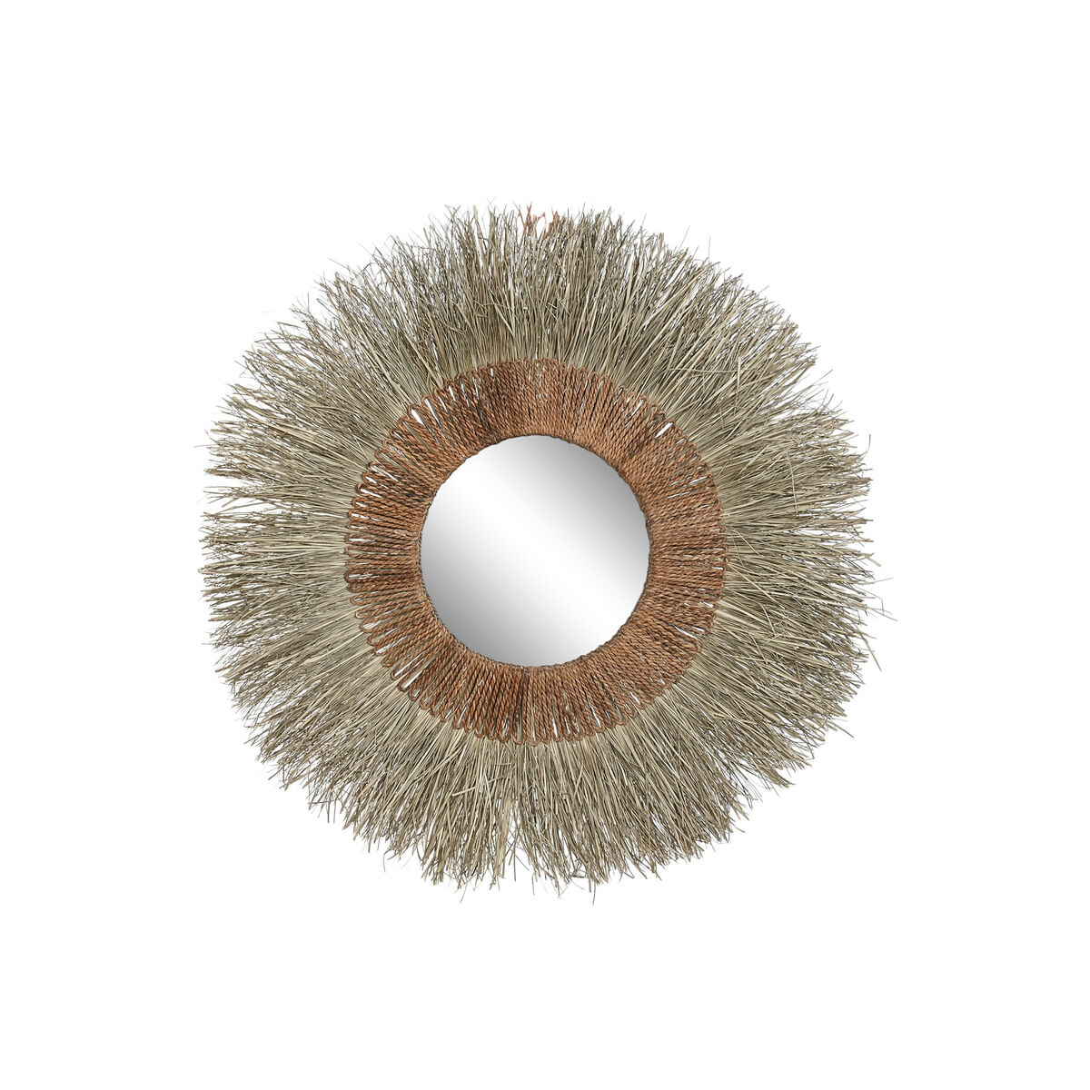 Väggspegel Home ESPRIT Brun Naturell Tropiskt 130 x 17 x 130 cm