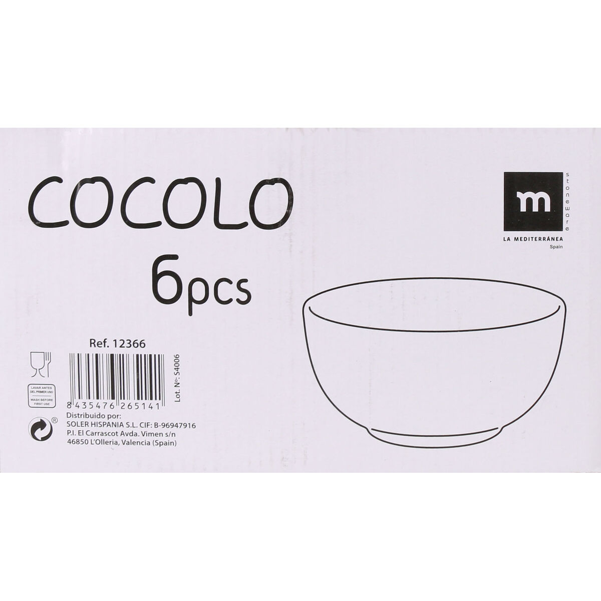 Skål La Mediterránea Cocolo 500 ml 0,5 L (24 antal) - 2