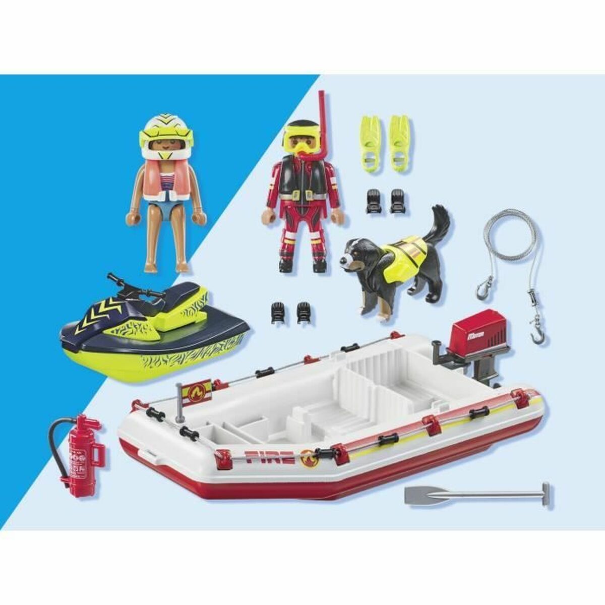 Playset Playmobil Action Heroes - Fireboat and Water Scooter 71464 52 Delar - 3
