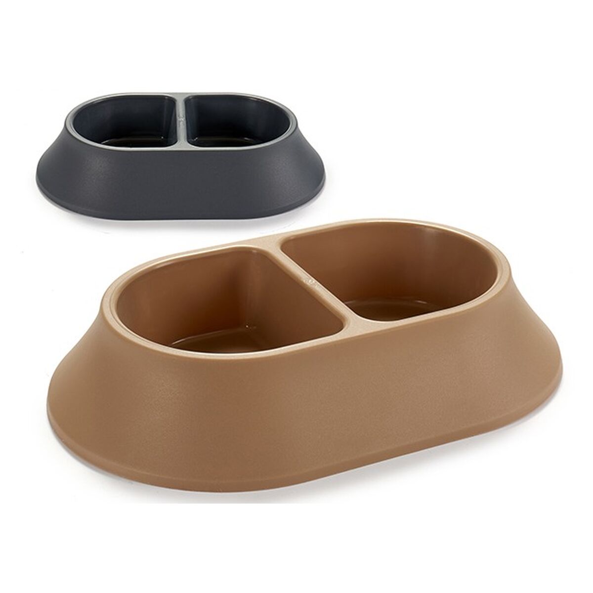 Matskål för husdjur Mascow Brun Svart Plast 34,5 x 7 x 22,5 cm (24 antal) - 2