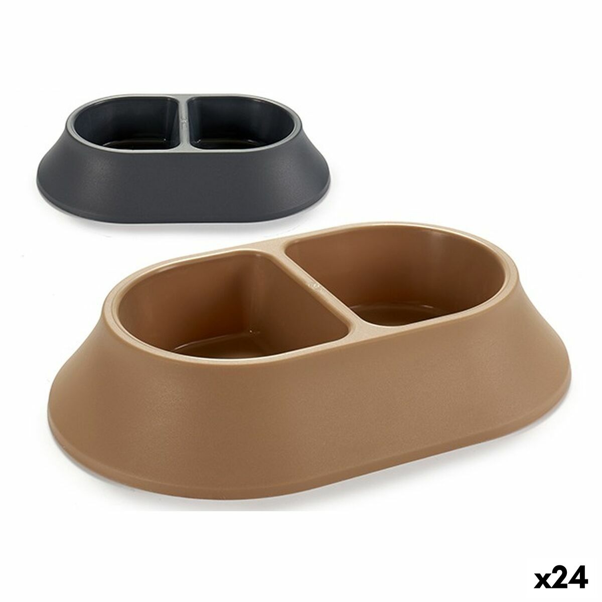 Matskål för husdjur Mascow Brun Svart Plast 34,5 x 7 x 22,5 cm (24 antal) - 3
