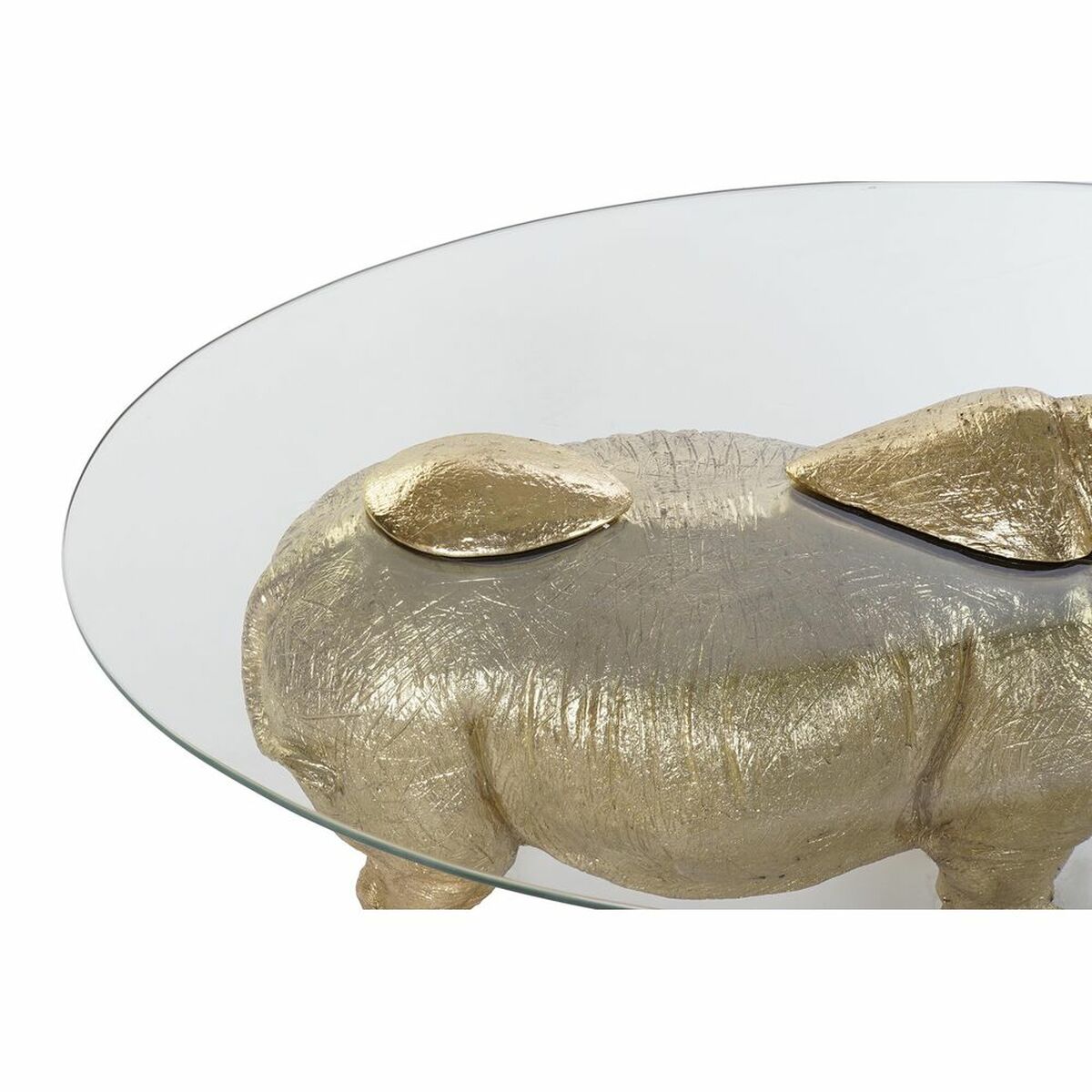 Sidobord DKD Home Decor Transparent Gyllene Harts Glas 100 x 60,5 x 46 cm - 4