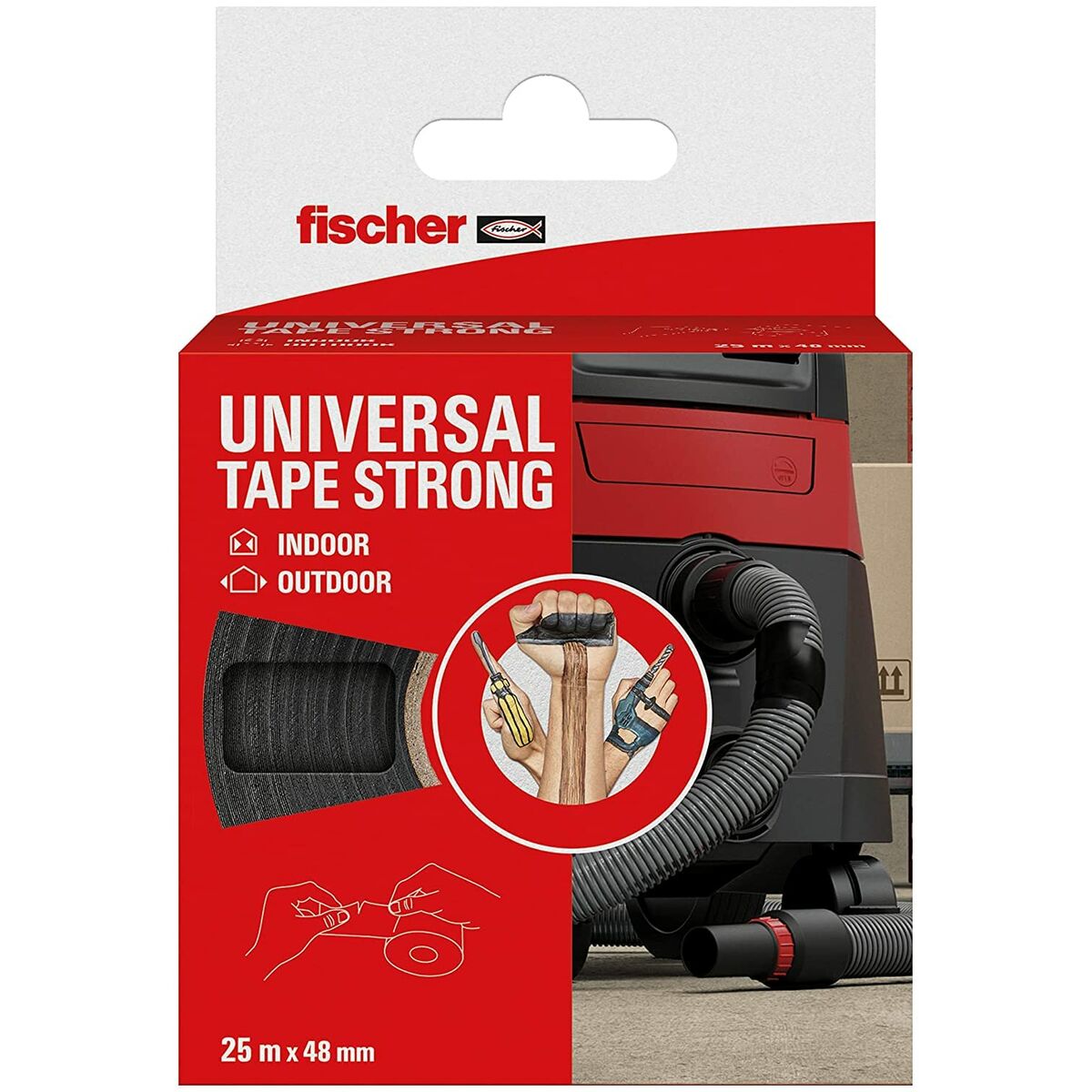 Silvertejp Fischer 560903 25 m x 48 mm Svart Grå - 10