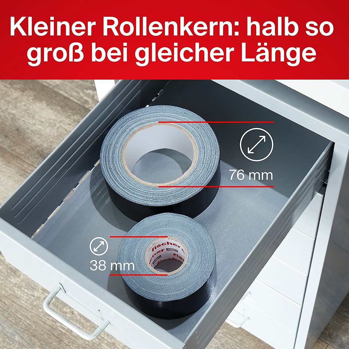 Silvertejp Fischer 560903 25 m x 48 mm Svart Grå - 3