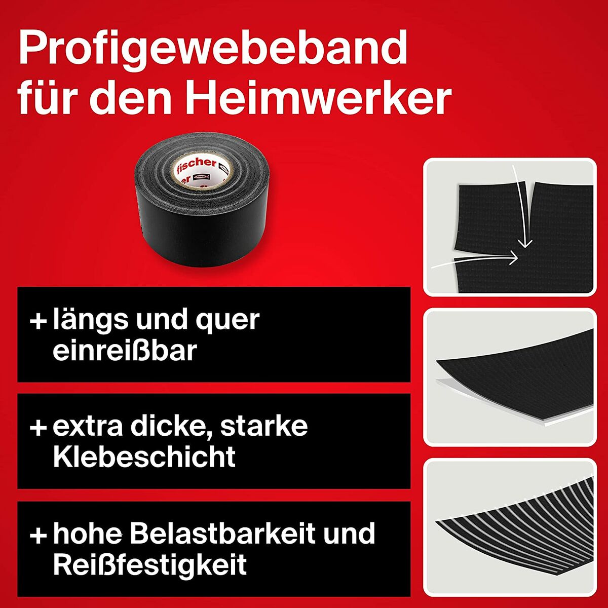 Silvertejp Fischer 560903 25 m x 48 mm Svart Grå - 4