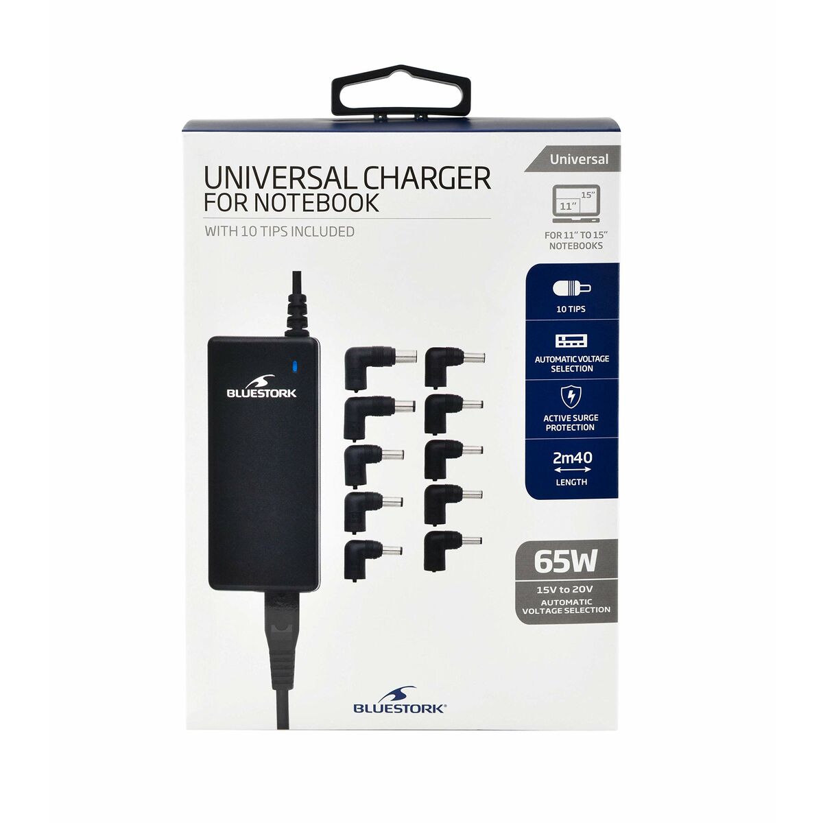 Laptopladdare Bluestork BS-PW-NB-65/2 Universal 10-i-1 65 W - 6