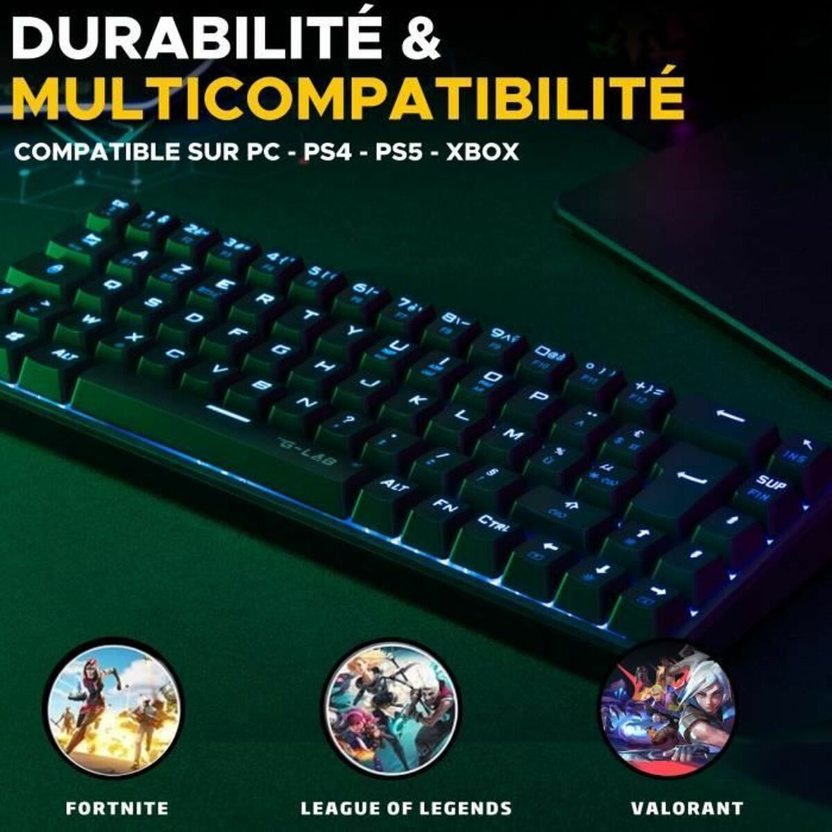 Tangentbord The G-Lab KEYZ TITAN Vit - 5
