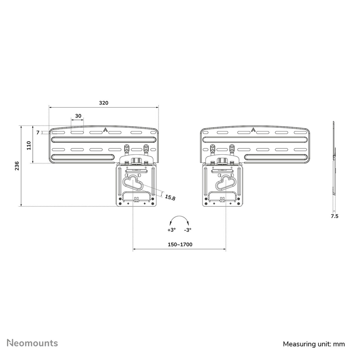 TV-fäste Neomounts WL30-265BL1 43" 60 Kg - 6