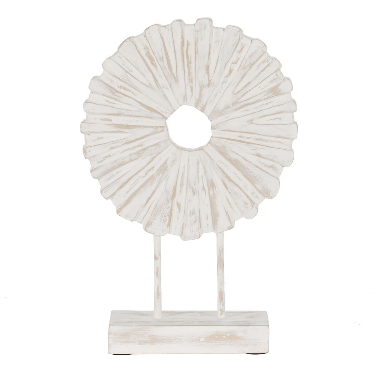 Prydnadsfigur Vit Beige Ring 25,5 x 9,5 x 37 cm