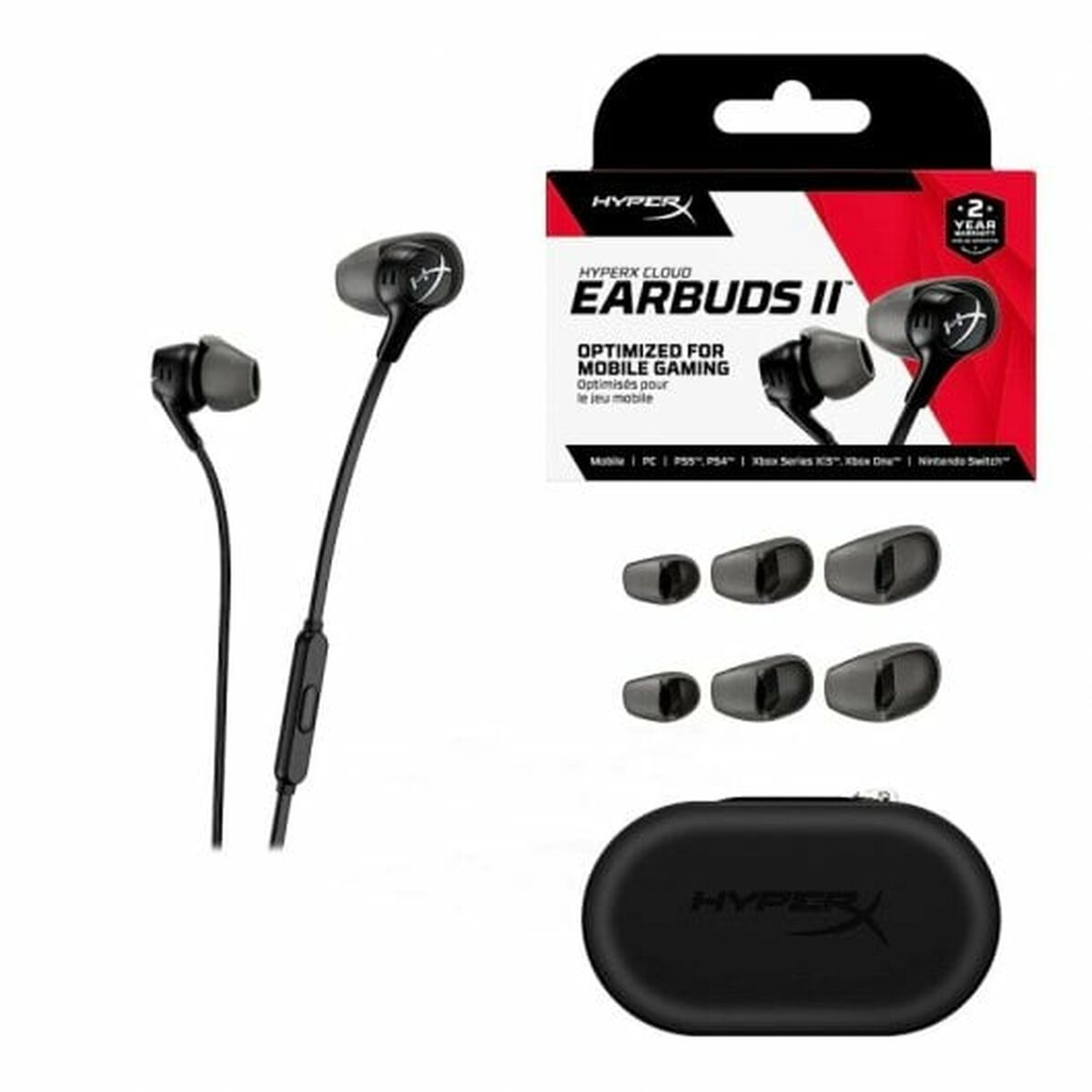 Hörlurar med Mikrofon HyperX Cloud EarBuds II Svart - 5