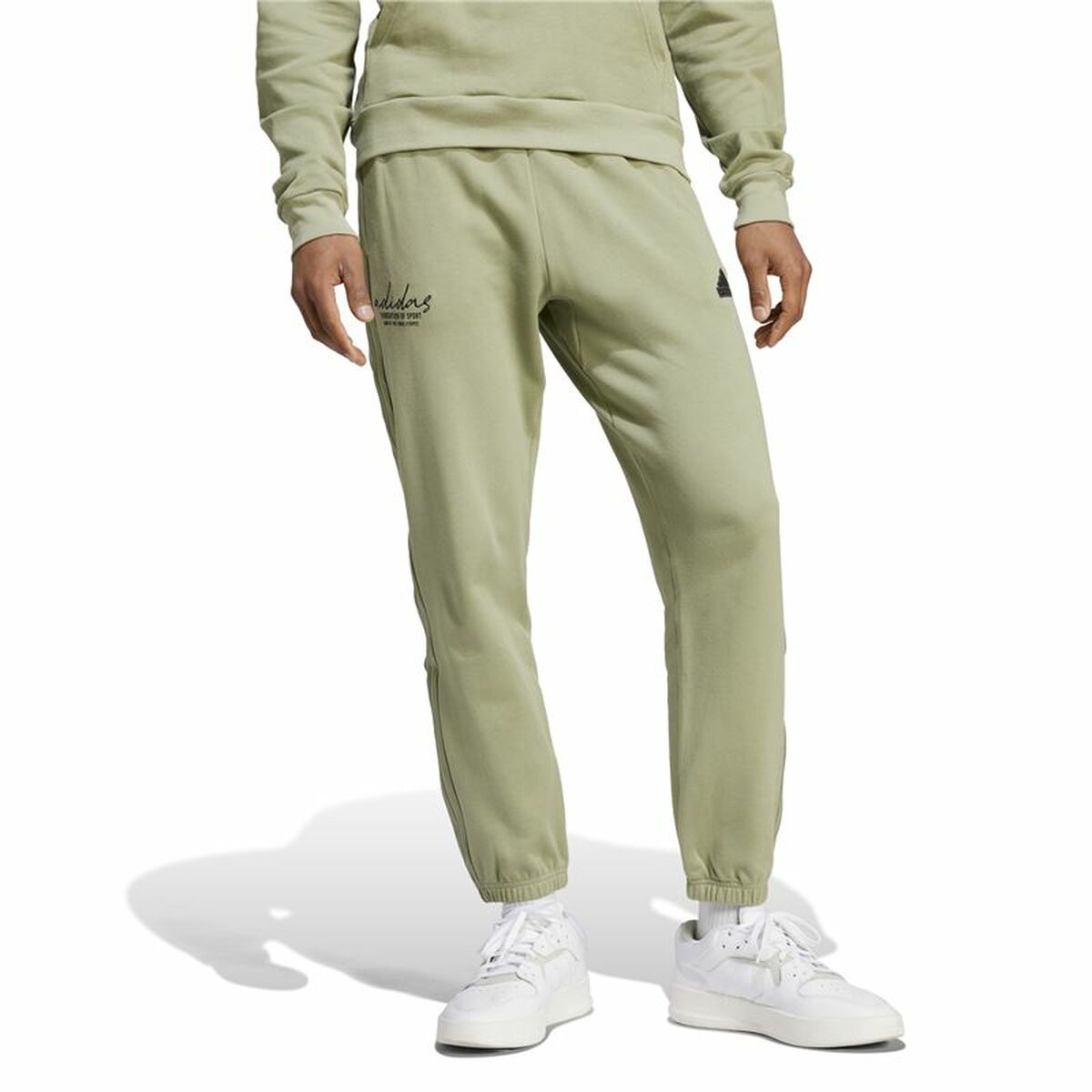 Långa träningsbyxor Adidas Brand Love French Terry Grön Män - 2