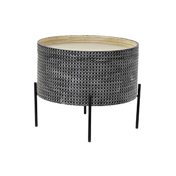 Sidobord DKD Home Decor Svart Silvrig 45 x 45 x 39 cm