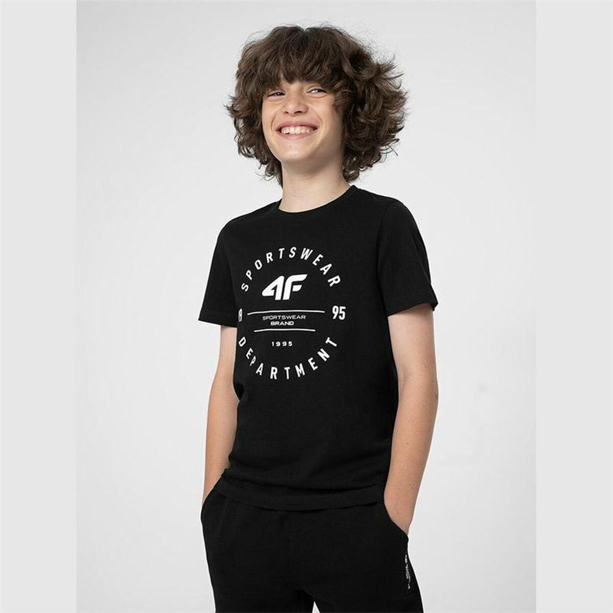 T-shirt med kortärm Barn 4F M294 Deep Svart - 5
