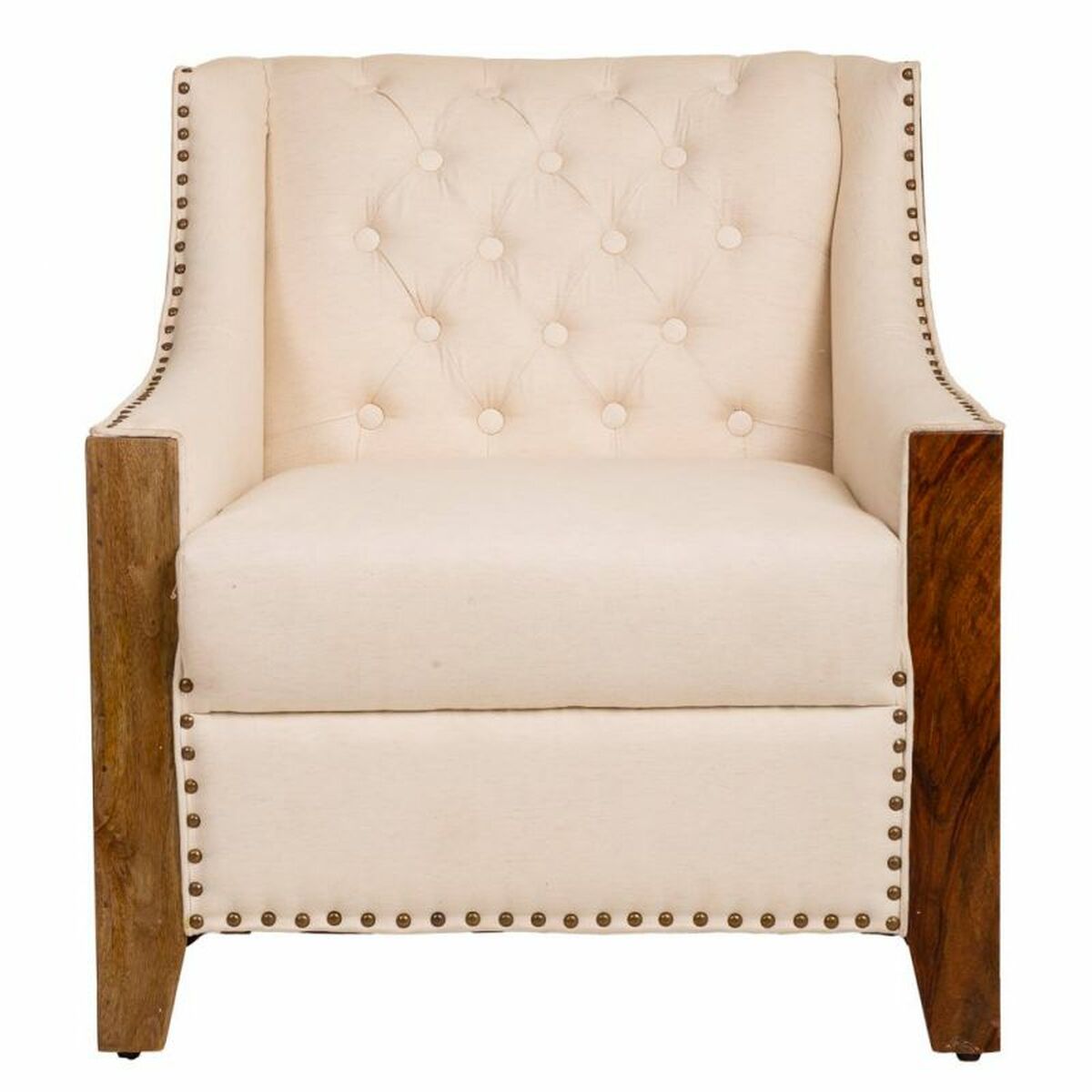 Fåtölj Alexandra House Living Beige 80 x 80 x 72 cm Möbeltapetsering - 4