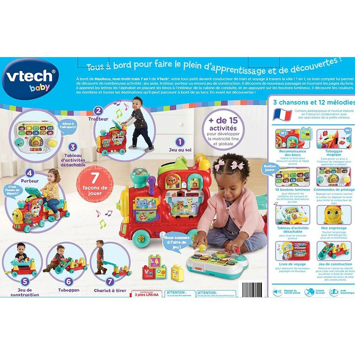 Trehjuling Vtech Baby Maxiloco Mon Trotti Treno 7 In 1 (FR) - 8