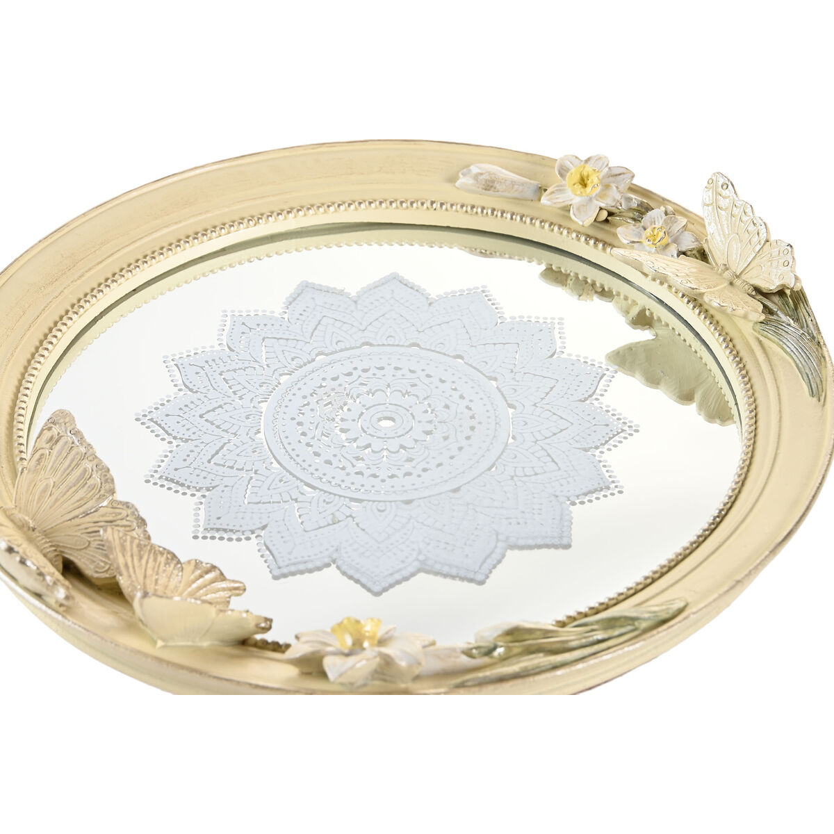Bordsdekoration DKD Home Decor Beige Harts Speglar 24 x 22,6 x 18 cm - 4