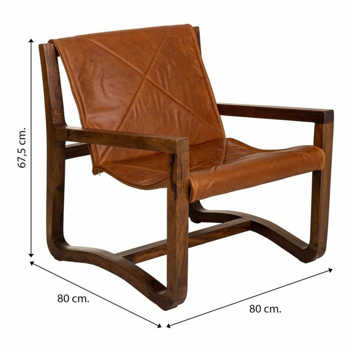 Fåtölj Alexandra House Living Kaffe/ Café 80 x 67 x 80 cm Möbeltapetsering - 8
