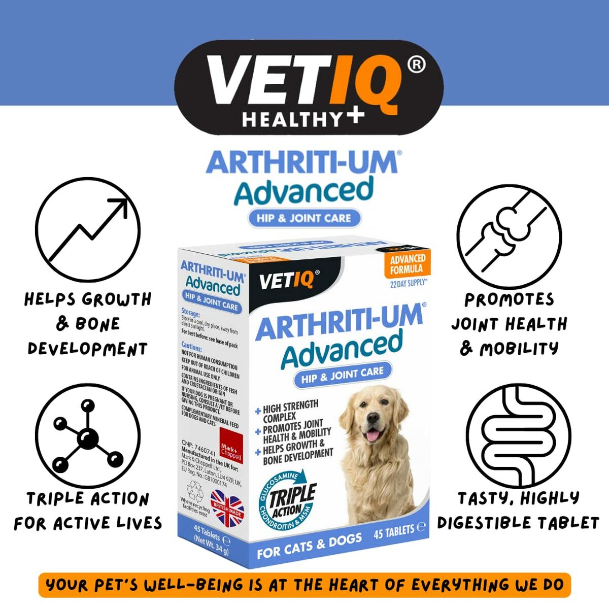 Kosttillskott och vitaminer Mark & Chappell VETIQ ARTHRITI-UM ADVANCED - 2