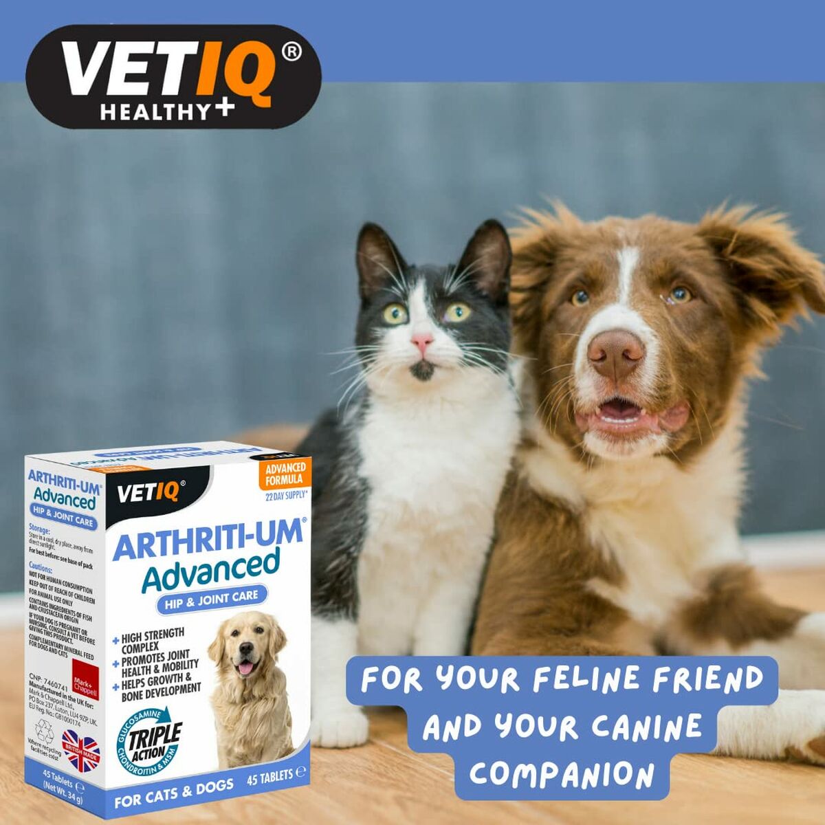 Kosttillskott och vitaminer Mark & Chappell VETIQ ARTHRITI-UM ADVANCED - 5