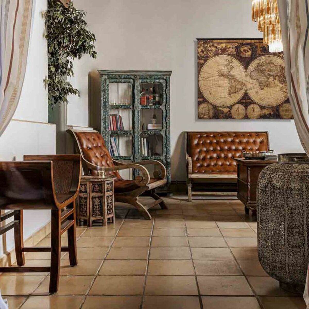 Fåtölj Alexandra House Living Brun Naturell 98 x 94 x 65 cm - 3